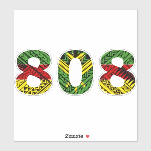 808 Hawaii Kakau Kanaka Maoli Aufkleber (Blatt)