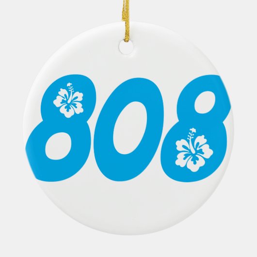 808 Hawaii Postleitzahl Keramikornament (Hinten)