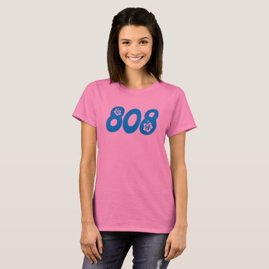 808 Hawaii Postleitzahl T-Shirt (Vorne ganz)