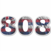 808 Tribal Hawaii Flag Aufkleber (Vorderseite)