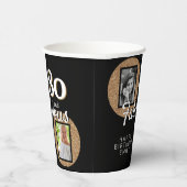 80 and Fabulous Gold Glitter 2 Photo 80th Birthday Pappbecher (Rechts)