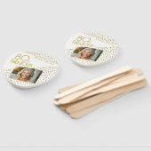 80 and Fabulous Gold Glitter Photo 80th Birthday  Fächer (Non-assembled)