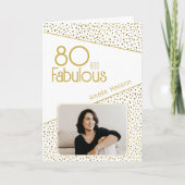 80 and Fabulous Gold Glitter Photo 80th Birthday Karte (Vorderseite)