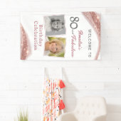 80 and Fabulous Rose Gold Birthday Welcome Photo Banner (Insitu)