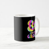 80 And Still Groovy Tie Dye 80th Birthday 80 Year Kaffeetasse (VorderseiteRechts)