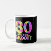 80 And Still Groovy Tie Dye 80th Birthday 80 Year Kaffeetasse (Links)