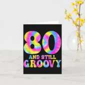 80 And Still Groovy Tie Dye 80th Birthday 80 Year  Karte (Gelbe Blume)