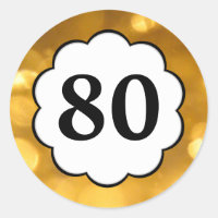 80 - Aufkleber mit den goldenen Zahlen