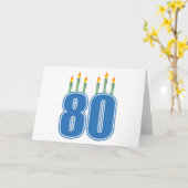 80 Birthday Candles (blau / grün) Karte (Gelbe Blume)