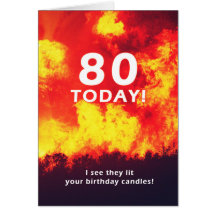 80 Birthday Forest Fire Candle Spaß