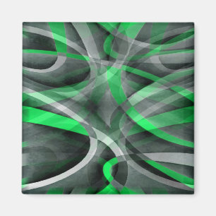80 Chic Sukkulant Green und Grau Abstrakt Pa Magnet