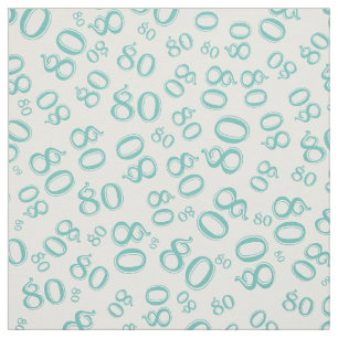 80. Cooles Zahl-Muster aquamarin und Weiß 80 Stoff