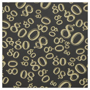 80. Cooles Zahl-Muster-Gold und Schwarzes 80 Stoff