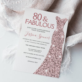 80 & fabelhafte Rose Gold Dress 80. Geburtstagspar Einladung
