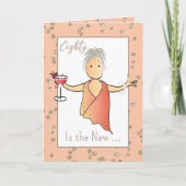 80 Fabulous Female Cartoon Funny 80. Geburtstag Karte (Vorderseite)