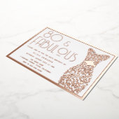 80 & Fabulous Gold Gown Retro 80. Geburtstag Folieneinladung (Gedreht)