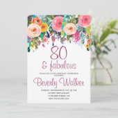 80. Fantastische Blumengebirgsfeier Einladung (Stehend Vorderseite)