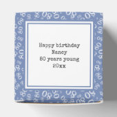 80. Foto Keepake - Blau/Weiß Zahlenmuster Geschenkschachtel (Oben)