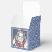 80. Foto Keepake - Blau/Weiß Zahlenmuster Geschenkschachtel (Geöffnet)