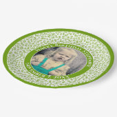 80 Foto Random Number Pattern Grün/Weiß Pappteller (Schrägansicht)