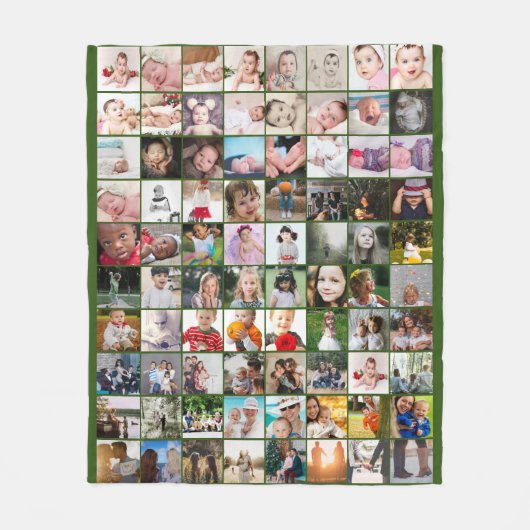 80 FotoCollage Einzigartiges Personalisiertes DIY Fleecedecke (Vorderseite)