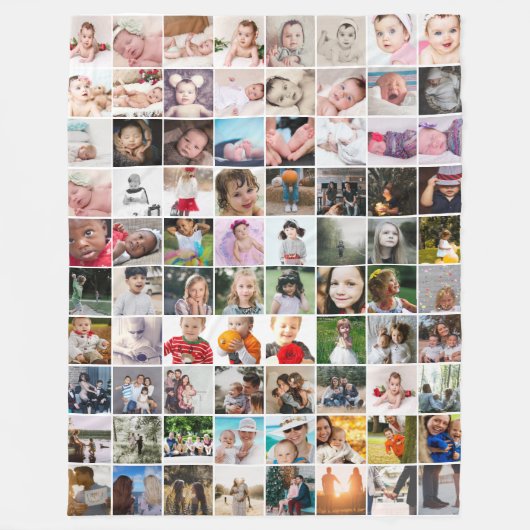 80 FotoCollage Einzigartiges Personalisiertes DIY Fleecedecke (Vorderseite)