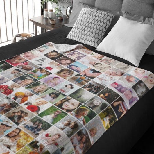 80 FotoCollage Einzigartiges Personalisiertes DIY  Fleecedecke