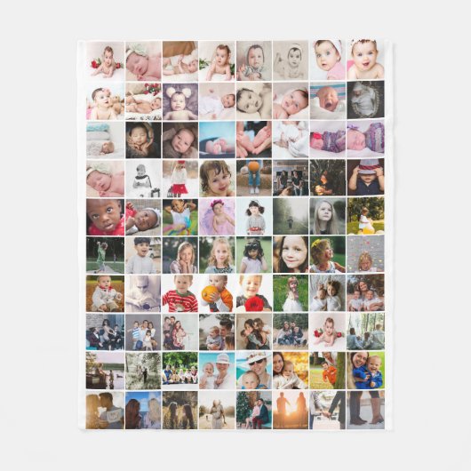 80 FotoCollage Einzigartiges Personalisiertes DIY Fleecedecke (Vorderseite)