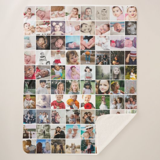 80 FotoCollage Einzigartiges Personalisiertes DIY Sherpadecke (Vorderseite)
