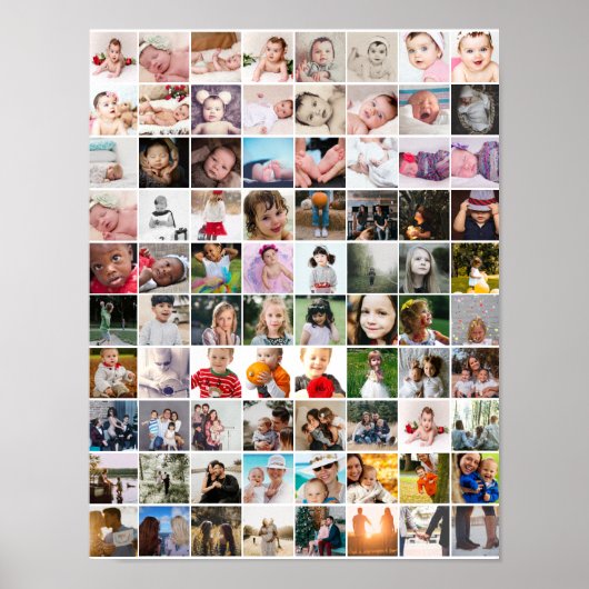 80 FotoCollage Personalisiert Poster (Vorne)