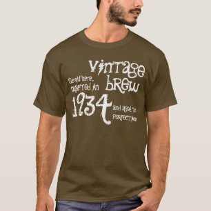 80. Geburtstag 1934 oder Vintage-Braun-Weiß für je T-Shirt