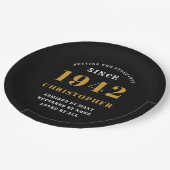80. Geburtstag 1942 Schwarze Liebe Personalisiert Pappteller (Schrägansicht)