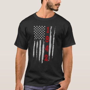 80. Geburtstag  1942 Vintage-amerikanische Flagge T-Shirt