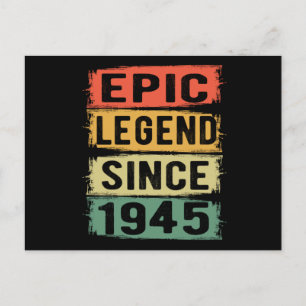 80. Geburtstag 1945 Epische Legende 80. Geburtstag Postkarte