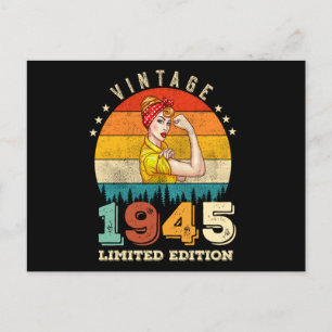 80. Geburtstag 1945 Vintage 80. Geburtstag Frauen Postkarte