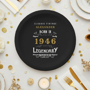 80. Geburtstag 1946 Legendär Retro Pappteller