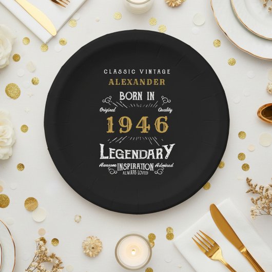 80. Geburtstag 1946 Legendär Retro Pappteller