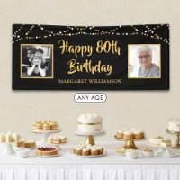 80. Geburtstag 2 Foto Black Gold Lights