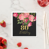 80. Geburtstag 80. Black Gold Elegant Serviette (Beispiel)