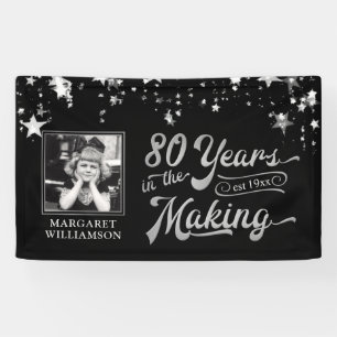 80. Geburtstag 80 JAHRE IN DEN MAKING Silver Stars Banner