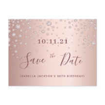 80. Geburtstag 80 Rose Golddiamanten Save the Date