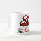 80. Geburtstag 80 und BlumenTasse der fabelhaften Kaffeetasse (Vorderseite Links)