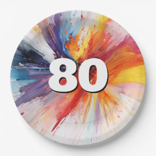 80. Geburtstag Anstrich Pappteller