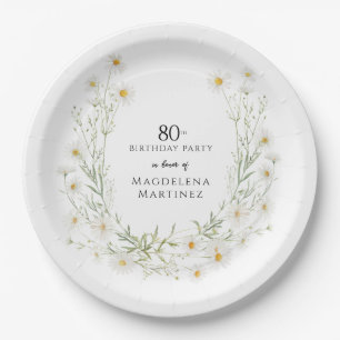 80. Geburtstag April Geburtstagsmonat Gänseblümche Pappteller