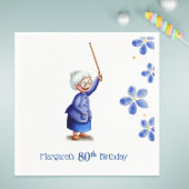 80. Geburtstag Aquarell Blumengroßmutter Serviette