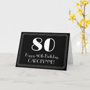 80. Geburtstag ~ Art Deco Inspiriert Look "80", Na Karte