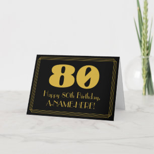 80. Geburtstag: Art Deco inspiriertes Aussehen "80 Karte