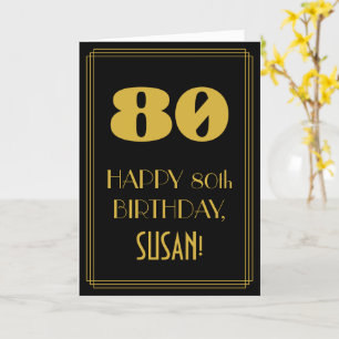 80. Geburtstag – Art Deco inspiriertes Aussehen "8 Karte
