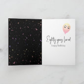 80. Geburtstag Balloons und Confetti Karte (Innenseite)