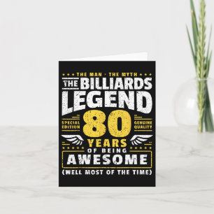 80. Geburtstag Billard Player 80 Jahre alt Billia Karte